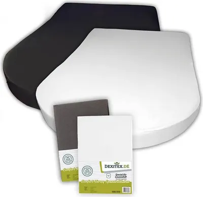 Produktbild von Dexitex Jersey Spannbettlaken für Doppelbett – Bettlaken Baumwolle Multi-Stretch – Spannbettlaken Wohnmobil & Wohnwagen – Weiß