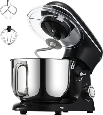 Produktbild von Elektrische Küchenmaschine - Teigmixer 5,68L - 1400W Standmixer in Schwarz - Hochleistungs-Küchenhelfer