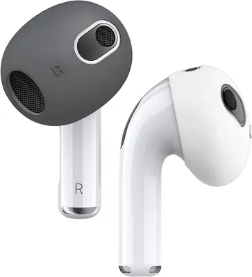Produktbild von Elago Earbuds Tip Cover für AirPods 3 Dunkelgrau/Weiß