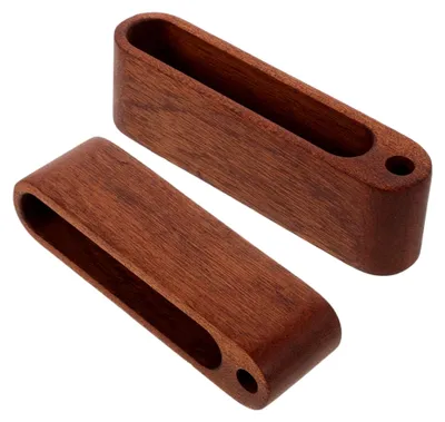 Produktbild von 2-teiliges Set aus schwarznussfarbenem Holz für Visitenkartenhalter