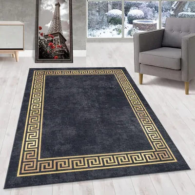 Obrázok produktu pre Homebyhome: Umývateľný koberec do obývačky, krátky vlas, moderný štýl, protišmykový, ľahká údržba, vhodný do spálne, rozmer: 200x290 cm