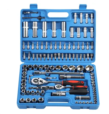 Obrázek produktu pro 108-tlg. Ratschenkasten Set – Steckschlüssel Werkzeugkoffer 1/4'' & 1/2'', CR40 Stahl Ratschenwerkzeug für Auto & Werkstatt