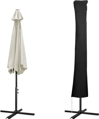 Immagine prodotto di TolleTour copertura protettiva per ombrellone con palo a prova di inverno per ombrellone da giardino 1-3M misura 190cm copertura ombrellone pensile copertura ombrellone telone nero
