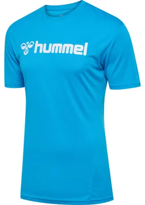Productafbeelding van Hummel logo T-shirt met korte mouwen, blauw, maat L, voor heren, kleur blauw, maat L