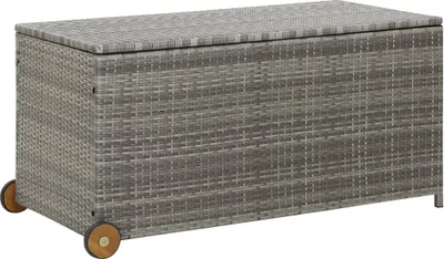Obrázek produktu pro Zahradní úložný box světle šedý 120 x 65 x 61 cm polyratan
