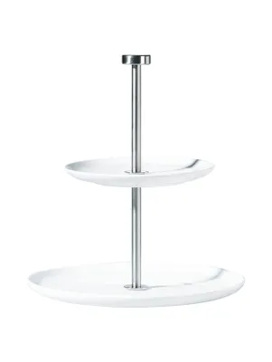 Produktbild von ASA Selection à table Etagere 2-stufig Rund, Fine Bone China, Warmes Weiß, H 23.5 cm, 2010013