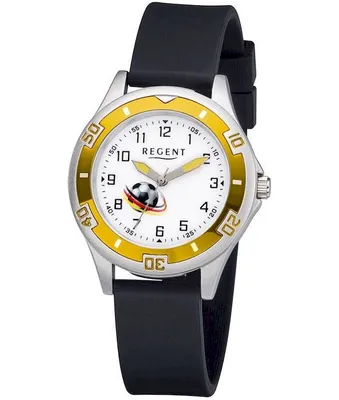 Produktbild von Regent Kinder Armbanduhr Edelstahl Textil F1212 Fußball