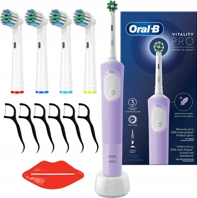 Produktbild von Oral-B Vitality PRO Protect X Clean Elektrische Zahnbürste 4 Aufsätze Lila
