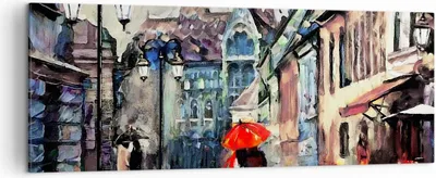 Produktbild von Bild auf Leinwand - Leinwandbild - Stadt Straße Haus - 140x50cm - Wand Bild - Wanddeko - Wandbilder - Leinwanddruck - Bilder - Kunstdruck - Wanddekoration - Leinwand bilder - Wandkunst - AB140x50-3940