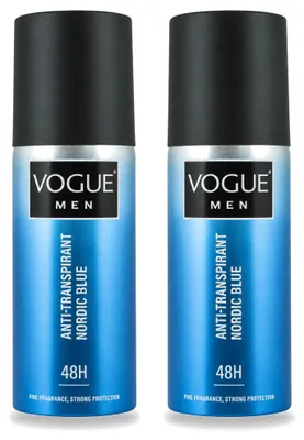Zdjęcie produktu dla 2 x Spray dezodorant antyperspiracyjny Vogue Men Nordic Blue, 150 ml - Opakowanie ekonomiczne - 2 sztuki