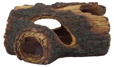 Zdjęcie produktu dla Relaxdays Dekoracja akwariowa, pień drzewa, poliresina, wys. x szer. x gł.: 5,5 x 13,5 x 9 cm, dekoracja akwariowa do wody słodkiej i słonej, brązowa