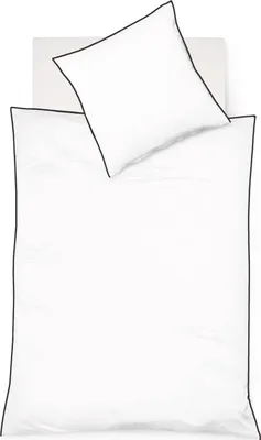 Produktbild von Fleuresse Black Premium Schweizer Satin Bettwäsche mit 3 seitiger Paspel, Uni weiß