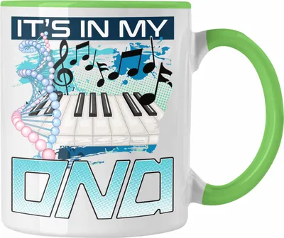 Produktbild von Trendation - Klavierspieler Tasse Geschenk Pianist Klavier Spielerin Geschenkidee Its In My DNA (Grün)