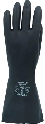 Produktbild von Robuste Schutzhandschuhe Größe S Schwarz aus Naturkautschuk für Profi-Einsatz