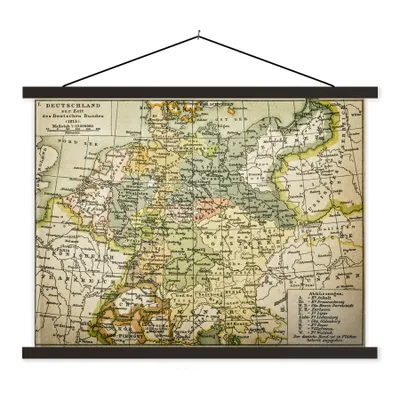 Produktbild von MuchoWow® Textilposter Antike Landkarte von Deutschland 60x45 cm mit schwarzem Rahmen - Poster Schlafzimmer