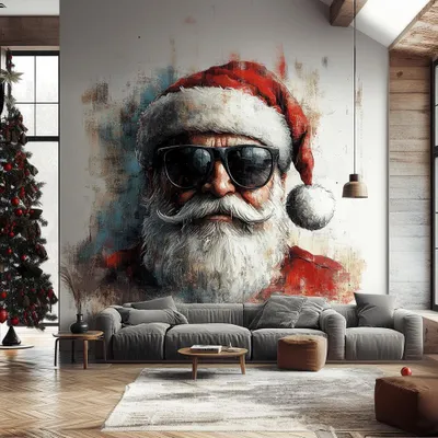 cooler Weihnachtsmann – Decords Wandtattoo, Produktansicht 1