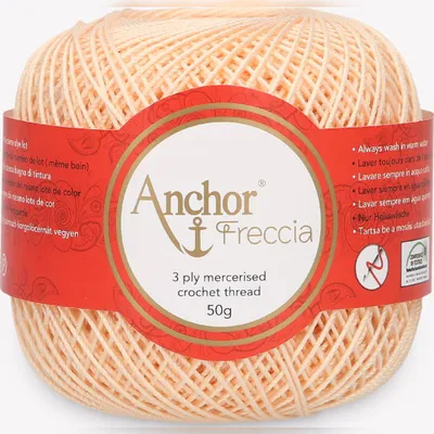 Zdjęcie produktu dla Anchor Freccia 6 – delikatna przędza bawełniana do projektów szydełkowych (kolor 01010)