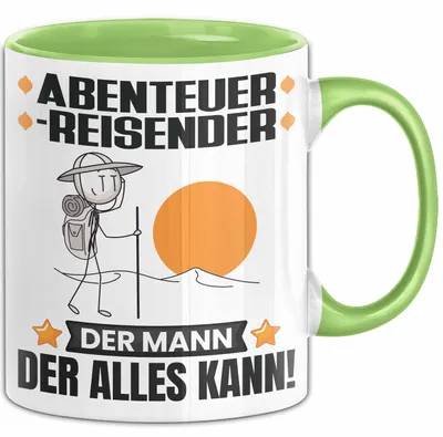 Produktbild von Abenteurreisender Tasse Geschenk für Abenteurreisender Der Mann Der Alles Kann Geschenkidee zum Geburtstag (Grün)