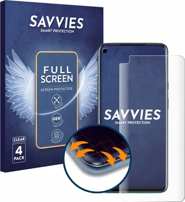 Produktbild von 4x Savvies Fullscreen Schutzfolie für OnePlus 8 Pro Displayschutz Folie Fullcover Klar Transparent