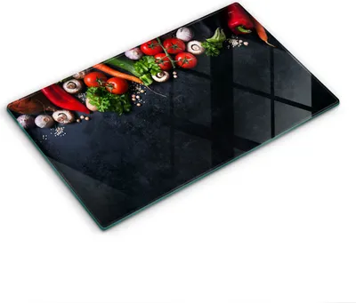 Produktbild von Abdeckung Glas - Küchenabdeckung - 30x52 cm - Abdeckplatte -Buntes Gemüse