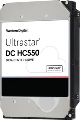 A Western Digital Ultrastar DC HC550 hard drive.