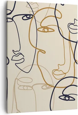 Produktbild von Bild auf Leinwand - Leinwandbild - Einteilig - Frau Gesicht Linie - 50x70cm - Wand Bild - Wanddeko - Wandbilder - Leinwanddruck - Wanddekoration - Leinwand bilder - Wandbild - PA50x70-5109