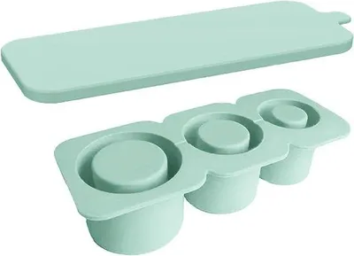 Image de Porte-gobelet en silicone à 3 compartiments, vert, sans TPA, avec couvercle, compatible avec les gobelets à café de 600 à 1 200 ml.