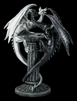 Produktbild von Drachen Figur - Darkwhite auf Säule