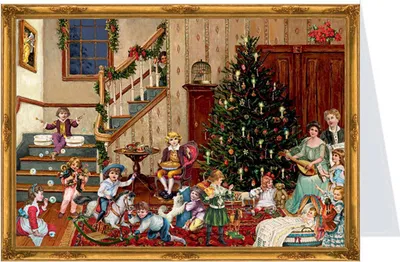 Produktbild von Adventskalenderkarte No. 40776 "Weihnachtszimmer"DIN A6 mit Umschlag
