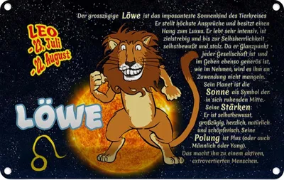 Produktbild von vianmo Blechschild 12x18 cm Sternzeichen Löwe Planet Sonne Dekoration Astrologie