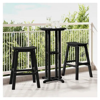 Produktbild von Barhocker 2 Stück Schwarz 52 x 43 x 73,5 cm HDPE Gartenhocker für den Außenbereich Terrasse als Tisch oder Gartentisch