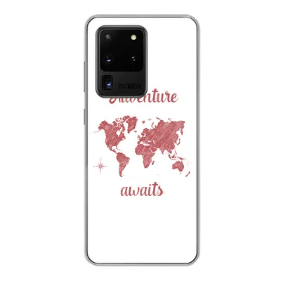 Produktbild von MuchoWow® Handyhülle Schutzhülle Hülle für Samsung Galaxy S20 Ultra Karte - Sprichwörter - Rosa Silikon Softcase Handy Hülle - Karteninhaber