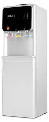 Produktbild von WINLIFE® Elektrischer Wasserspender Groß Silber mit Kindersicherung Knopf, heiße & kalte Getränke 5 bis 20 Liter, 3 Temperaturstufen, Gehäuse zur Aufbewahrung