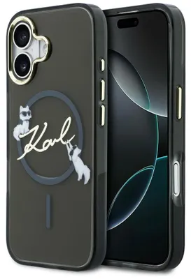 Obrázok produktu pre Puzdro Karl Lagerfeld Iml Choupettes Karl  Script Logo Magsafe pre iPhone 17, čierne