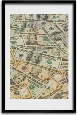 Produktbild von Bild - Bilderrahmen - 40 cm x 60 cm - MDF - Rahmen - Wandkunst - Dollarbanknoten
