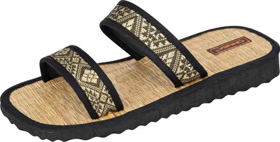 Produktbild von CINNEA® »MAYA« Wellness Zimtsandalen, Binsenlatschen, Sandaletten, gegen Fußgeruch und Fußschweiß, Binsenfußbett für zarte Fußsohlen, auch für Zuhause gold