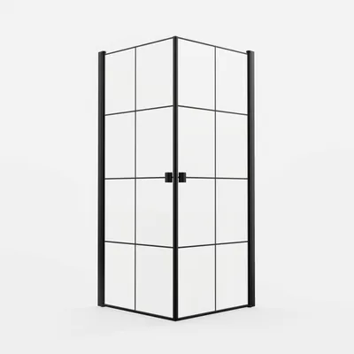 Produktbild von Duschkabine 90×90 cm, Weiß, Aluminium, 5 mm ESG, Schwingtür