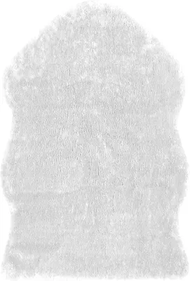 Produktbild von Kunstfell 55 x 80 cm Weiß Fellform Teppich Fellimitat Fellteppich Hochflorteppich