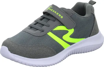 Produktbild von Sneakers Jungen-Sneaker-Slipper-Klettschuh Grau-Gelb, Farbe:grau, EU Größe:31