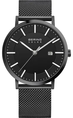 Obrázek produktu pro Bering 15439-222 Pánské náramkové hodinky, pouzdro z nerezové oceli, kovový náramek, solární provoz