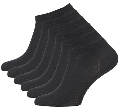 Productafbeelding van Cotton Prime® 6 paar sneakersokken van bamboe. Korte sokken voor dames en heren, maat 39-42, zwart