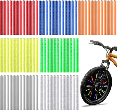 Obrázok produktu pre Sada 84 farebných reflexných prvkov na kolesá bicykla, 7 farieb, 75 mm, vodeodolné