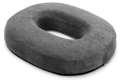 Produktbild von Sitzring zur Entlastung des Steißbeins - Orthopädisches Sitzkissen aus Memory Foam in Grau, 43 x 37 x 7 cm