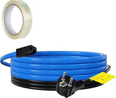 Image de Câble chauffant Peviasot, 6 mètres, 102W, avec thermostat automatique, indice de protection IP68, câble de protection contre le gel, pour chauffage de tuyaux, idéal pour les canalisations d'eau. Livré avec une bande de 10 mètres