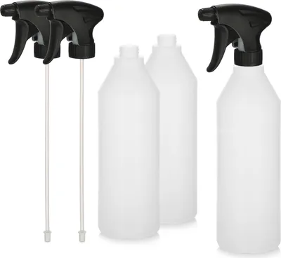 Produktbild von com-four® 3x Sprühflasche mit verstellbarem Sprühkopf - 1035 ml - 28/400 Gewinde