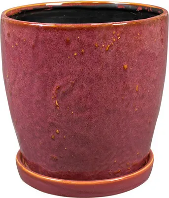 Productafbeelding van Ter Steege - Bloempot - Keramiek - Rood - D17 x H17 cm - Opening 15,5 cm