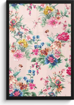 Produktbild von MuchoWow® MuchoWow® Gerahmtes Poster Blumen - Rosa - Pastell 40x60 cm - Poster mit zchwarzem Bilderrahmen - Papierdruck - Wandbilder