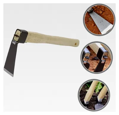 Produktbild von Gartenhacke Hand Pflanzenfräse Kleine Hacke mit Holzgriff für Gartenarbeit