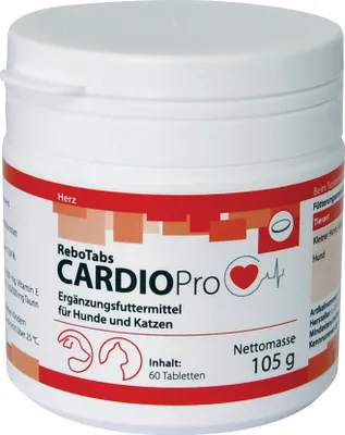 Produktbild von CardioPro Tabletten 60 Stück für Hunde & Katzen: Unterstützt Energie & Aktivität, Mit Carnitin, Weißdorn & Taurin, Flexibel dosierbar, Germany