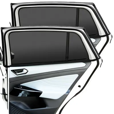 Produktbild von 2er-Set Auto-Sonnenschutzblenden für Babys mit UV-Schutz, universelle elastische Sonnenschutzblenden für Kinder, atmungsaktive Sonnenschutzblenden für die Heckscheibe, Fensterschutz, Verdunkelung, schützt Babys und Haustiere